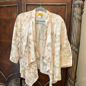 Ruby Rd. Beige and Cream Floral Kimono